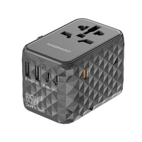 Powerology P65W3PD Universal Multi-Port 65W GaN Travel Adapter