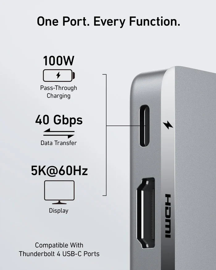 Anker 547 USB-C Hub (7-in-2, for MacBook)- Gray