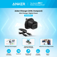 Anker B2656 25W USB-C Compact Wall Charger with USB-C Cable