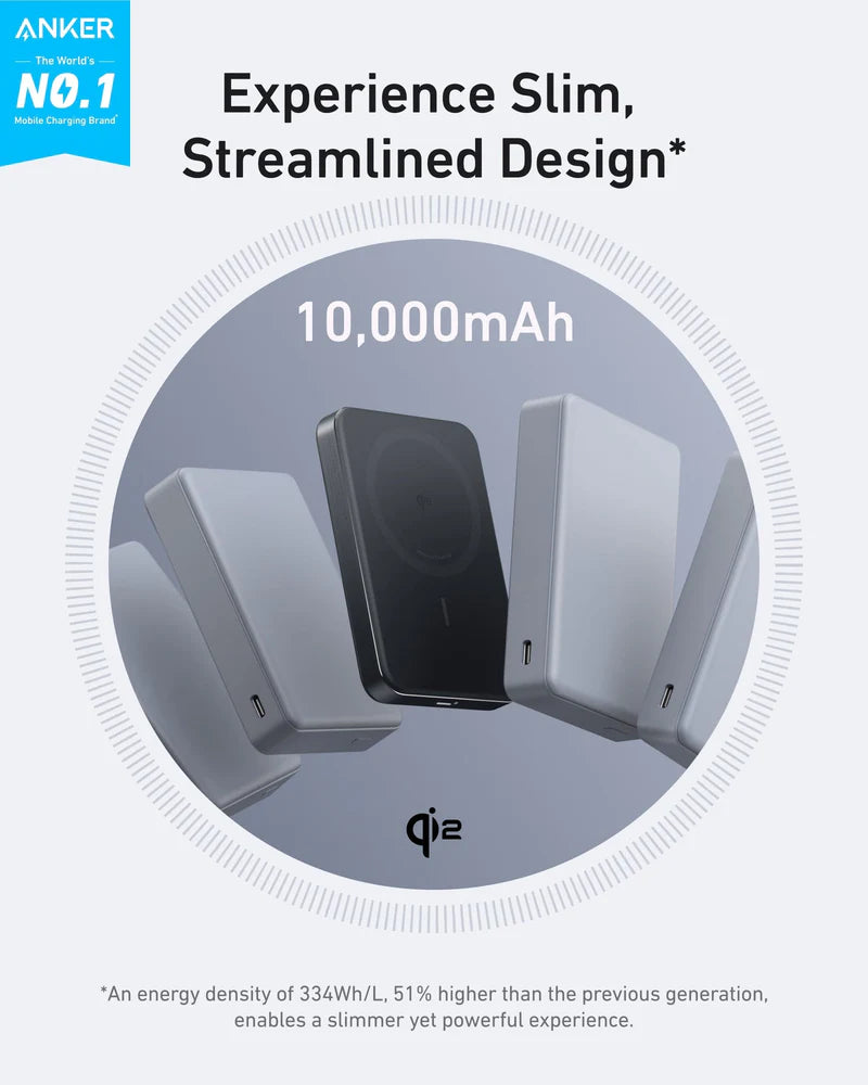 Anker MagGo Power Bank (10K, Magnetic Wireless)- Black
