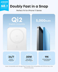 Anker Nano 5K MagGo Slim Qi2 Power Bank
