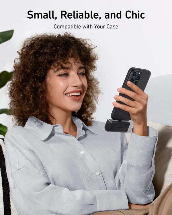 Anker Nano Power Bank (22.5W, Built-In USB-C Connector)- White , Black