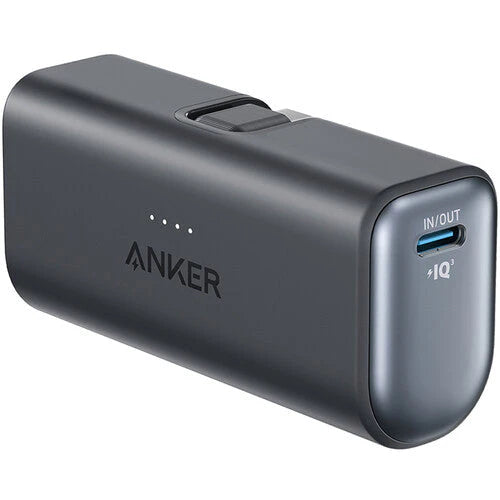 Anker Nano Power Bank (22.5W, Built-In USB-C Connector)- White , Black