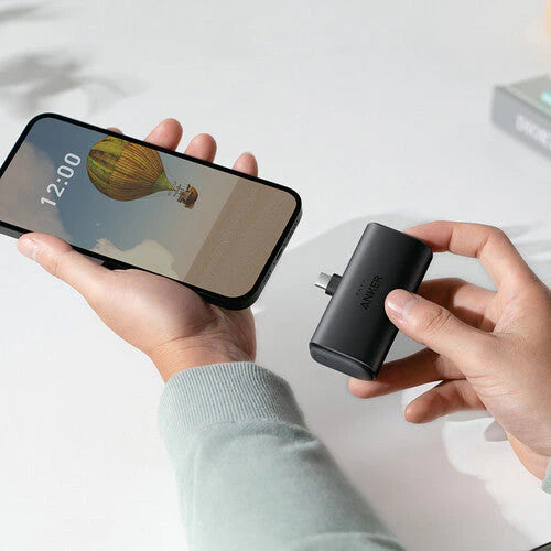 Anker Nano Power Bank (22.5W, Built-In USB-C Connector)- White , Black