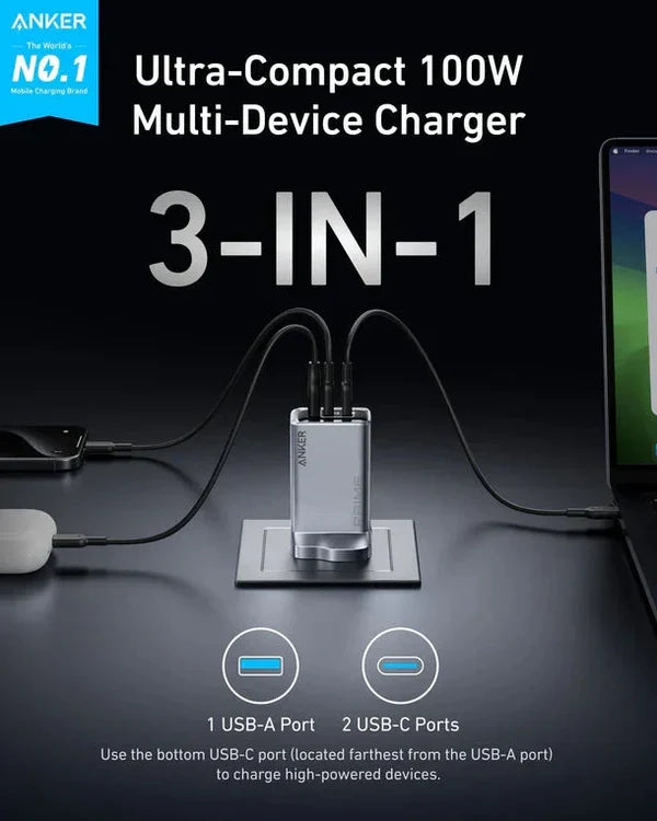 Anker Prime A2688 100W 3-Port GaN Charger