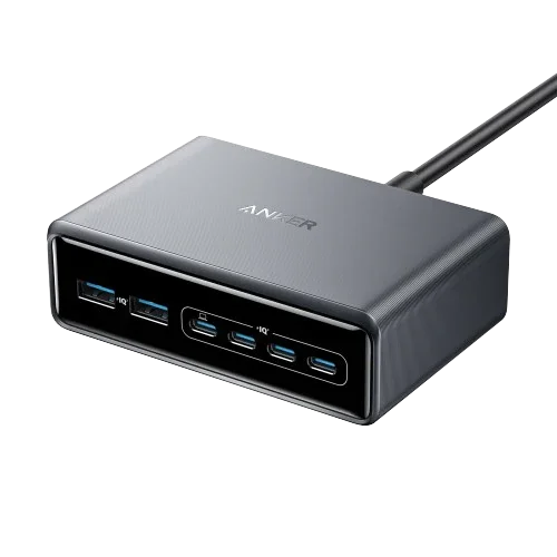 Anker Prime Charger (200W, 6 Ports, GaN) Silver