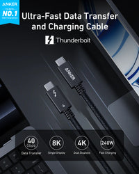 Anker Thunderbolt 4 Cable 240W 40Gbps - 3.3ft