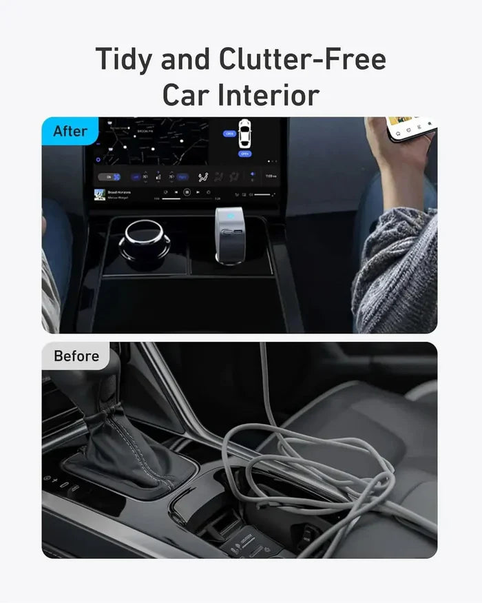 Anker Nano Car Charger (75W, USB-C Port, Built-In Retractable USB-C Cable) Gray