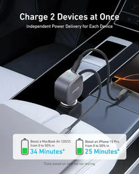 Anker Nano 75W Car Charger with Retractable USB-C Cable