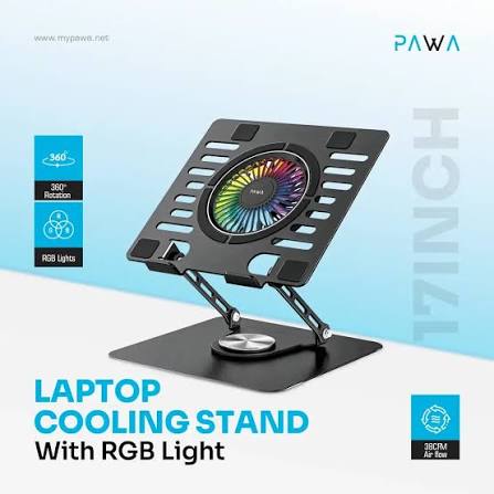Pawa PW-MBSTRGB6-BK Laptop Cooling Stand With RGB Light - Black
