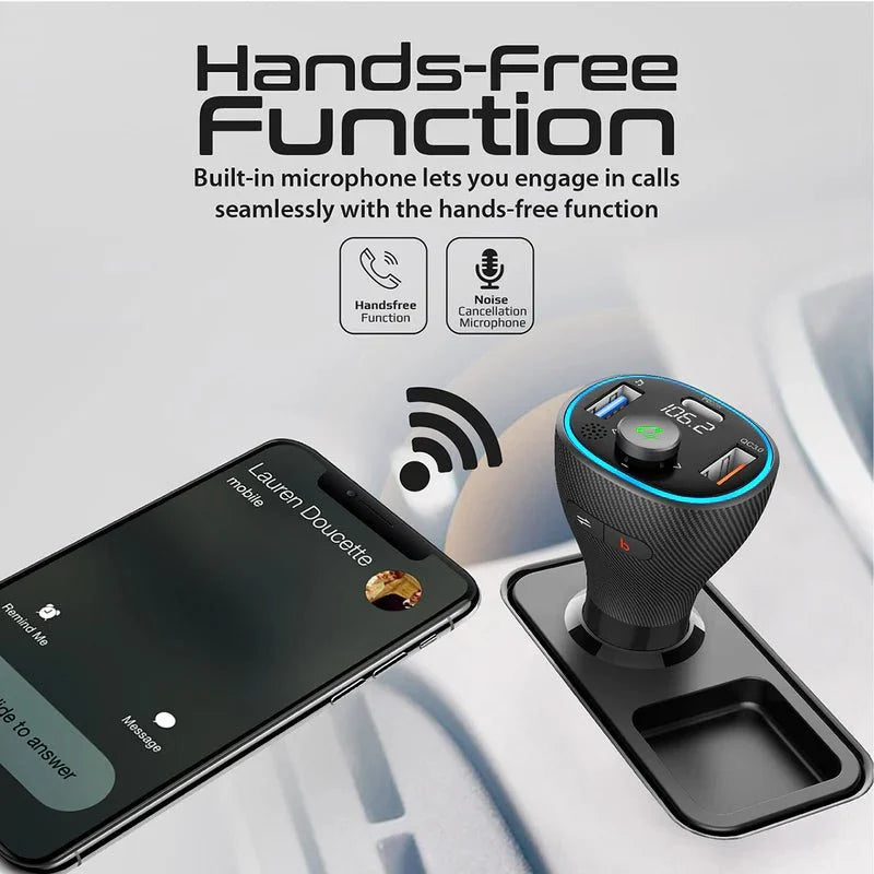 Promate PowerTune-38W FM Transmitter Car Charger