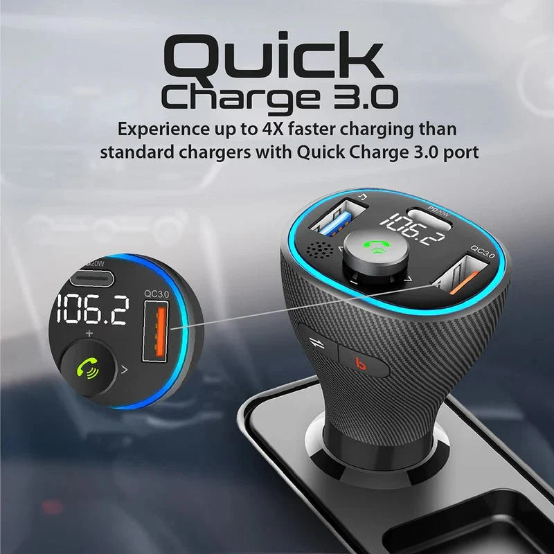 Promate PowerTune-38W FM Transmitter Car Charger
