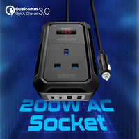 Promate Inverto-200W Heavy-Duty Car Power Inverter