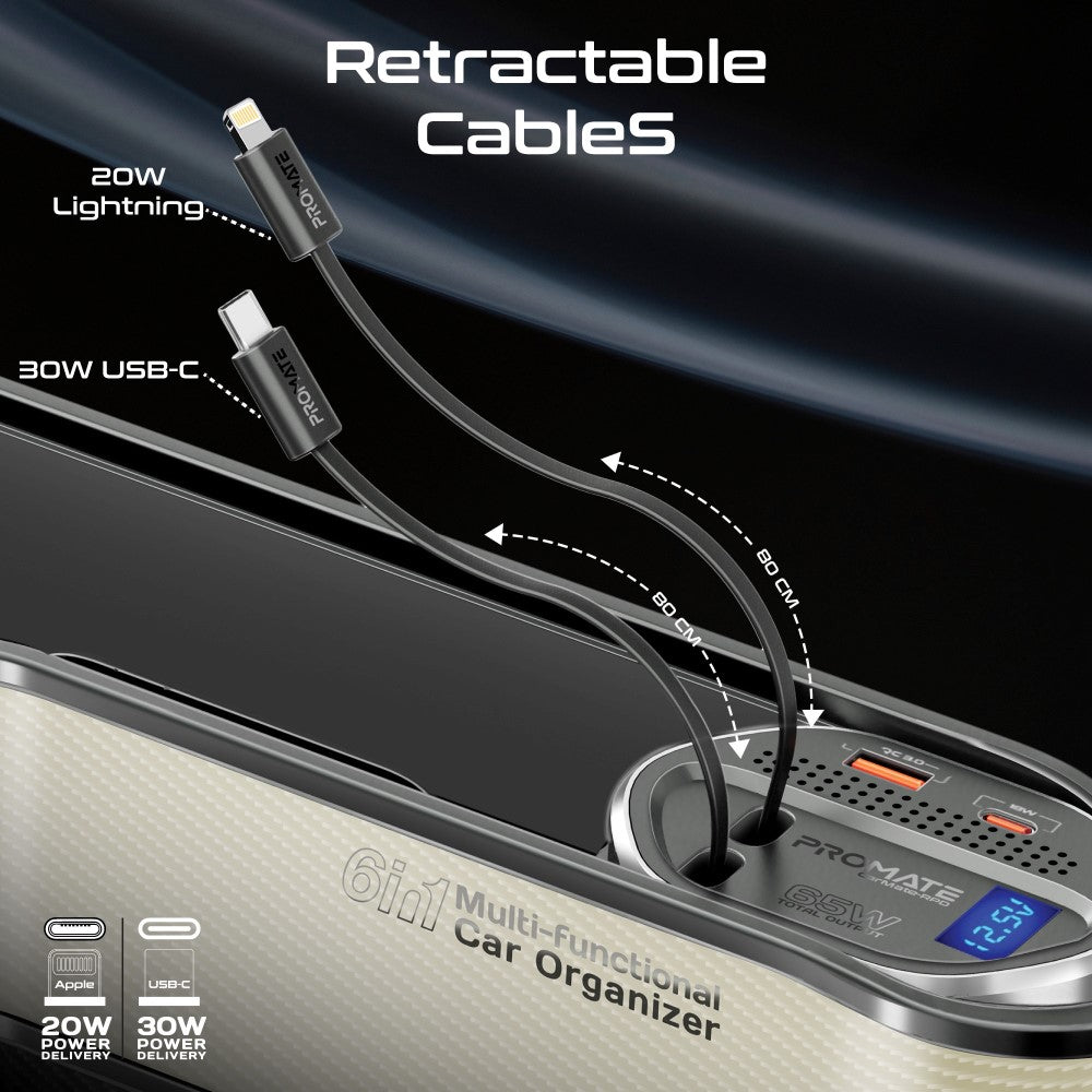 Promate CarMate-RPD Backseat Organizer With Wireless Charger