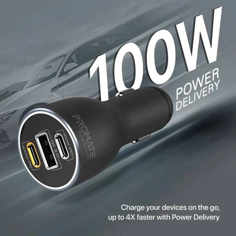 Promate PowerDrive-120 RapidCharge Quick Charging Car Charger