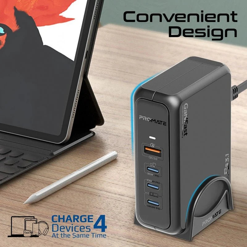 Promate GearHub-120W High-Output Desktop Charging Station