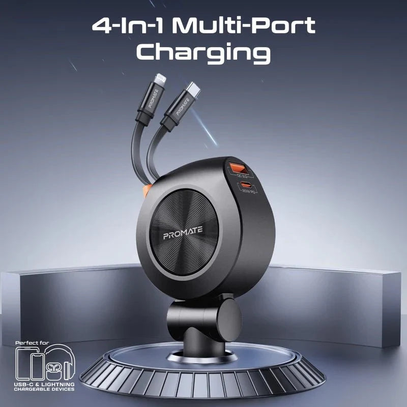 Promate DriveGear-R2 Retractable Cable Car Charger