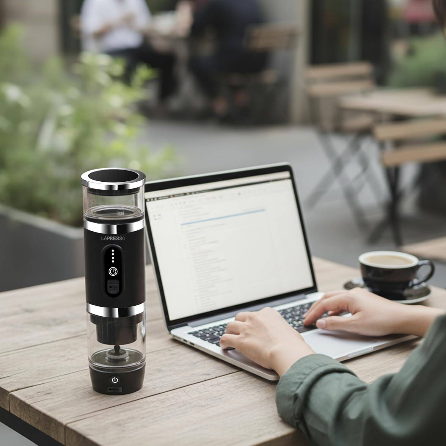 Lepresso 4 in 1 Portable Coffee Machine with Milk Frother - White