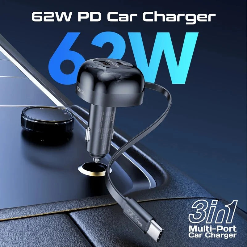 Promate PowerDrive-RC65 Retractable Cable Car Charger