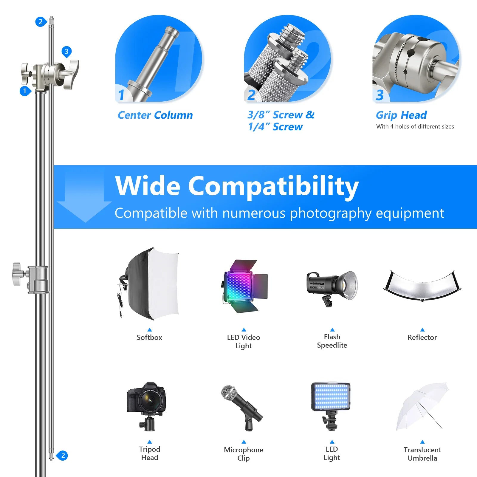 Neewer 10103338 Pure Metal Pro Reflector Arm