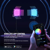 Neewer RGB660 Pro II 2-Light LED Video Light Kit with Stands and Bag