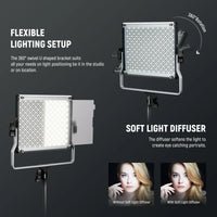 Neewer RGB660 Pro II 2-Light LED Video Light Kit with Stands and Bag