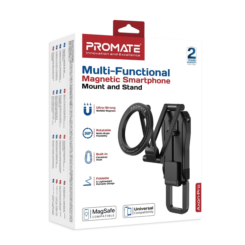 Promate Axon-Pro Multi-Functional Magnetic Smartphone Mount & Stand