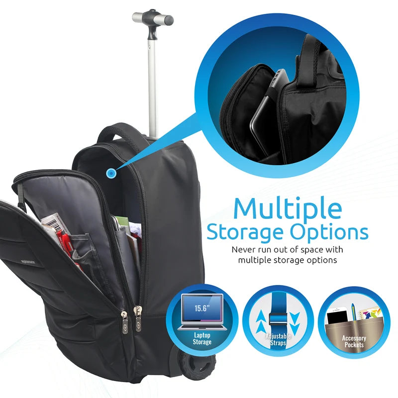 Promate BizPak TR Heavy Duty Laptop Trolley Bag