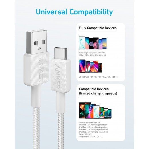 Anker 322 Braided Charging Cable 6ft  Fast Charging Cord