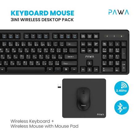 Pawa Keyboard Mouse 3IN1 Wireless Desktop Pack