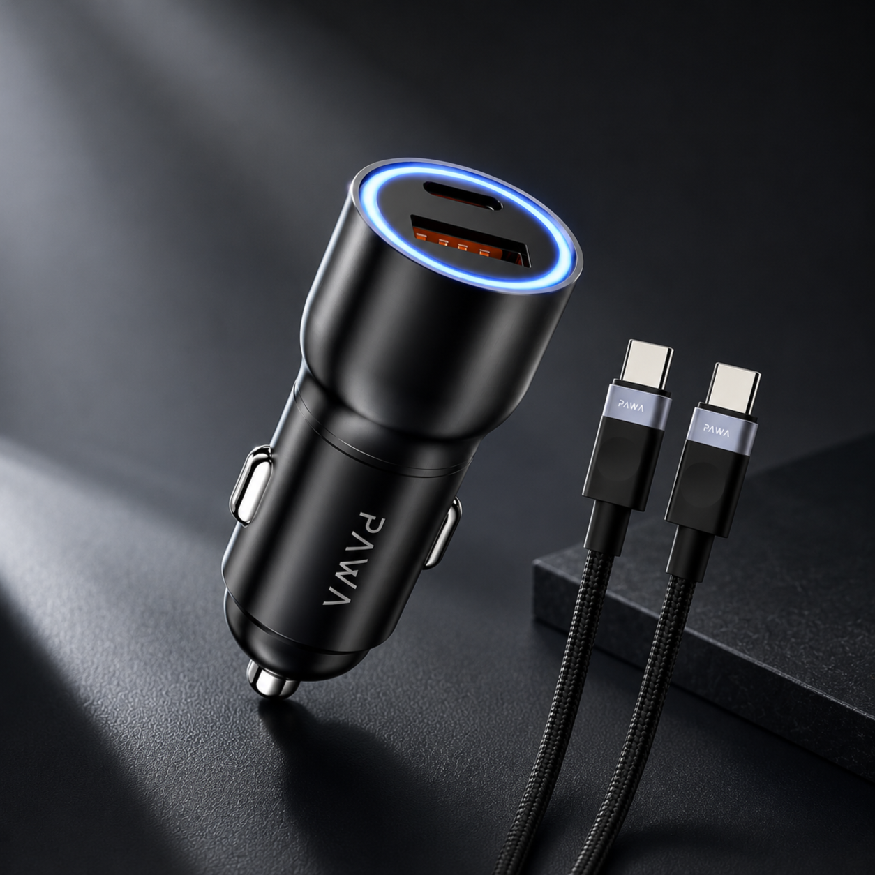 Pawa Aluminum Alloy Car Charger 52.5W with Ambient Light