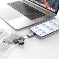 Porodo MiniLink Transparent OTG Adapter USB-A to Lightning Grey