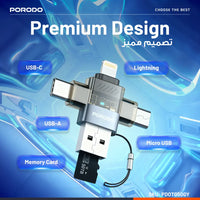 Porodo MiniLink Transparent 3-in-1 OTG Adapter