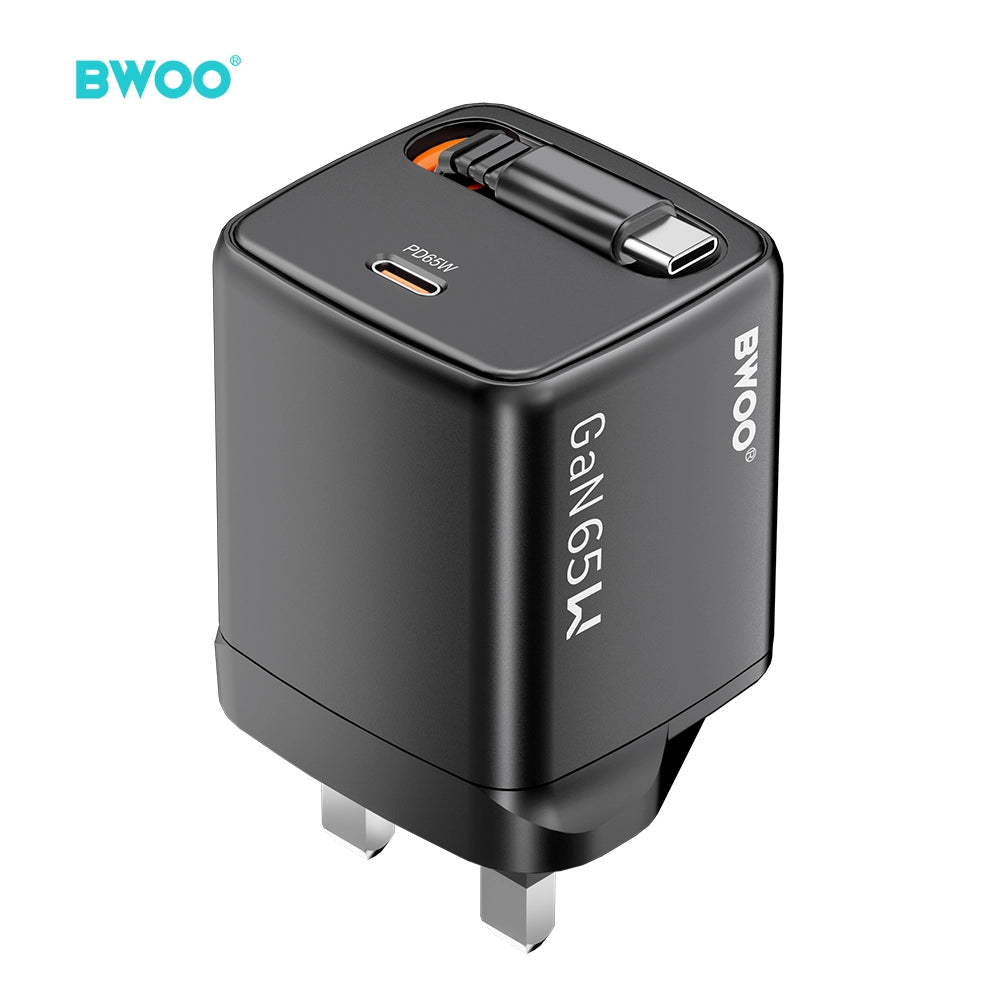 BWOO PD 20W + QC 18W Dual Port Charging Kit with 65W Type-C Cable