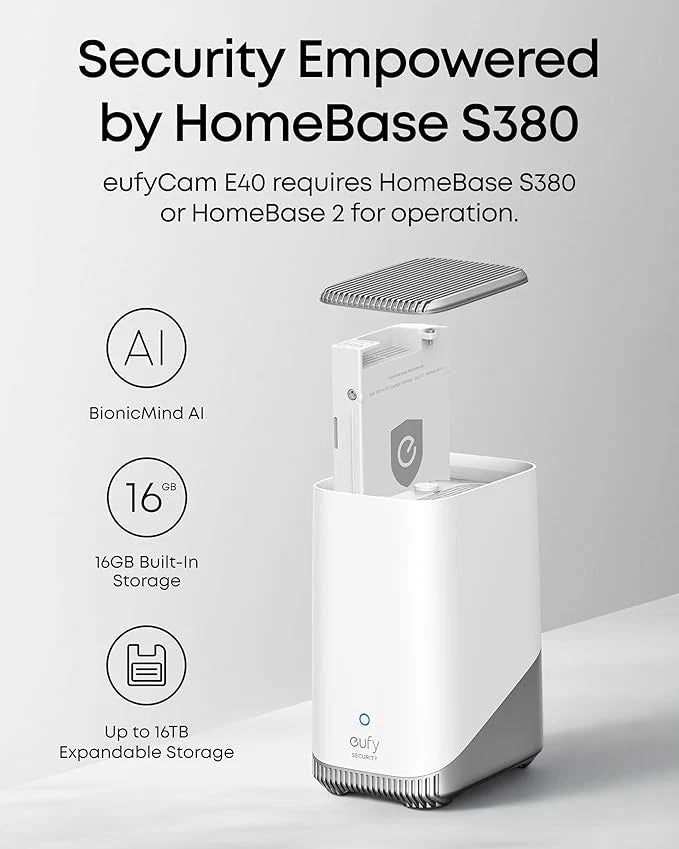 eufyCam E40 Official 2-Cam Smart Outdoor Security Kit with HomeBase S380
