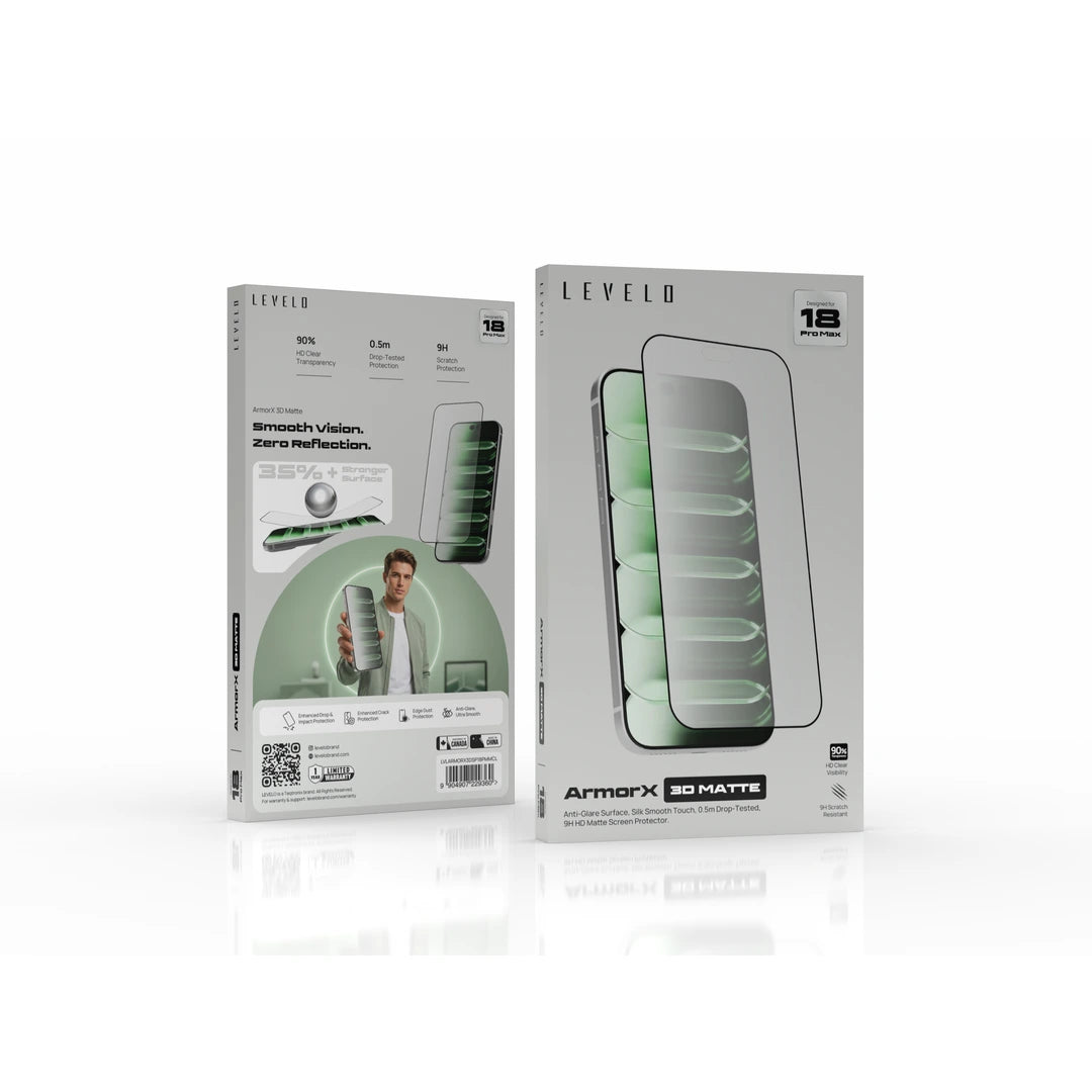 Levelo ArmorX 3D Screen Protector for iPhone 18 Pro