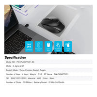 Pawa PW-PMW2T531-BK Dual-Mode Wireless Mouse