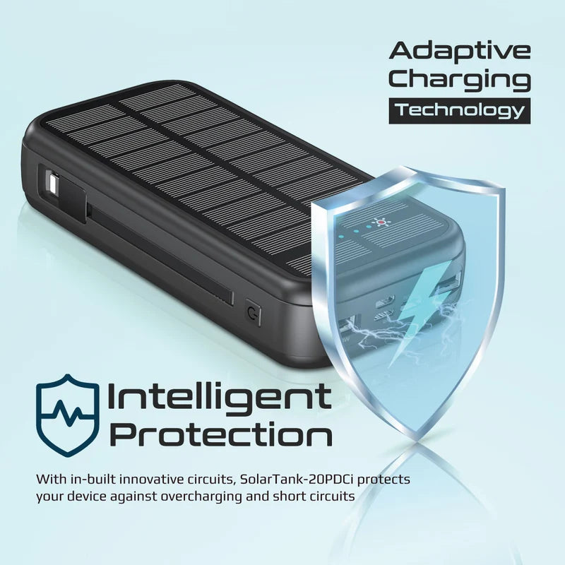 Promate SolarTank 20000mAh EcoLight Solar Power Bank