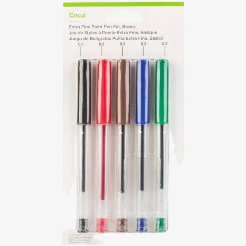 Cricut Explore/Maker Extra Fine Point Pen Set – Basics (5 Pack) - Techty