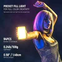 Neewer VL67C App RGB LED Video Light Kit with Phone Clip