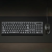 Pawa Wired Office Keyboard & Mouse Set Black