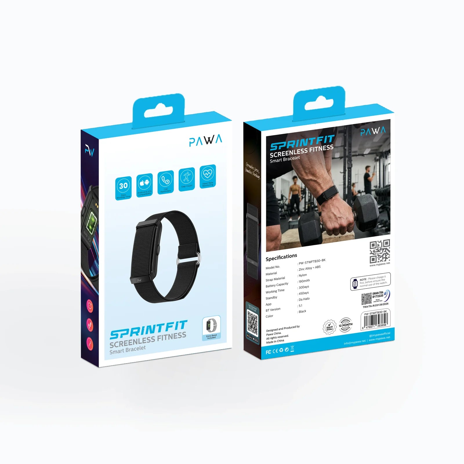 Pawa SprintFit Screenless Fitness Smart Bracelet
