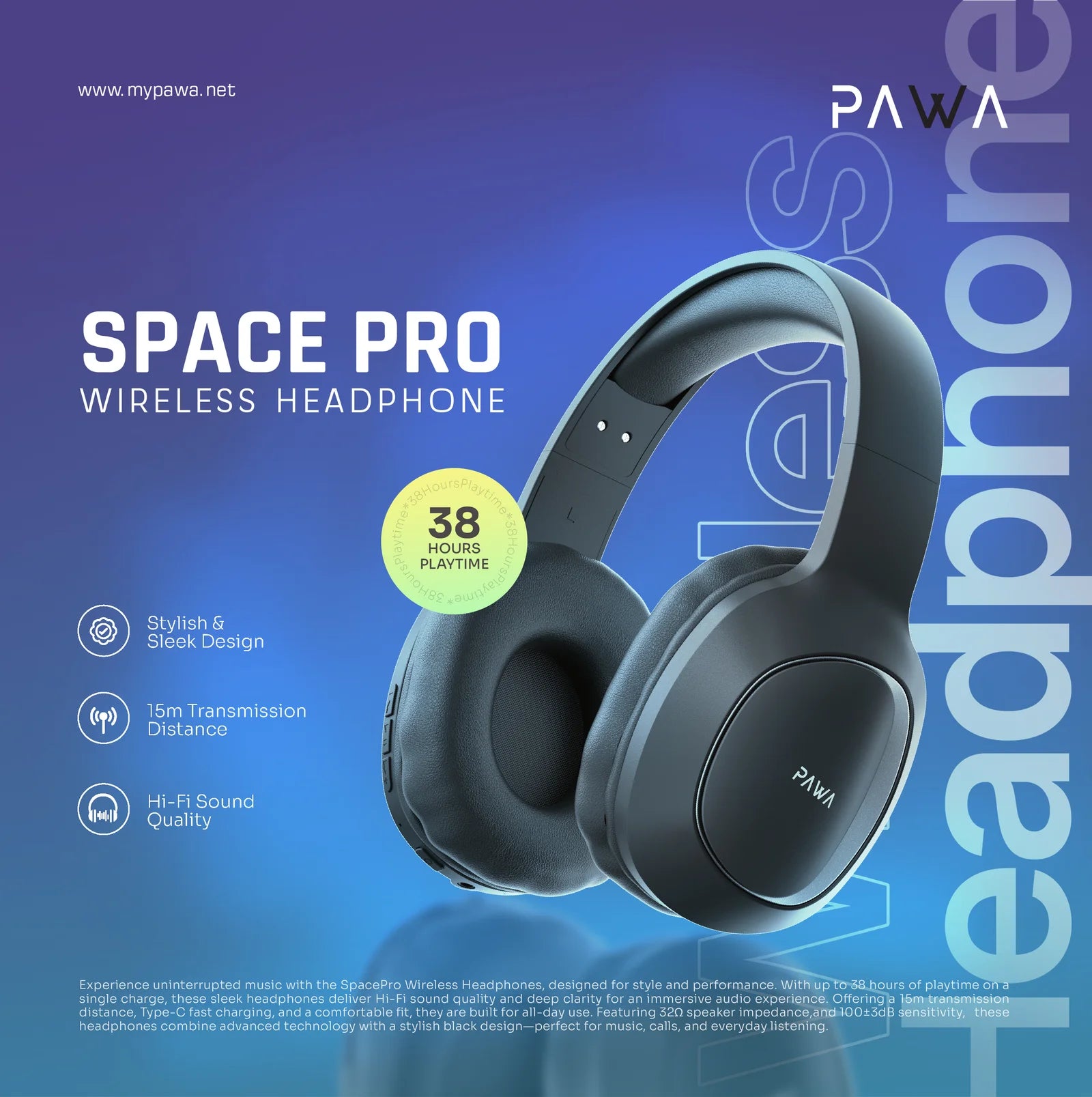 Pawa Space Pro Wireless Headphone