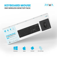 Pawa PW-CMBMKEA2-BK Wired Slim Keyboard & Mouse Mini Desktop Pack
