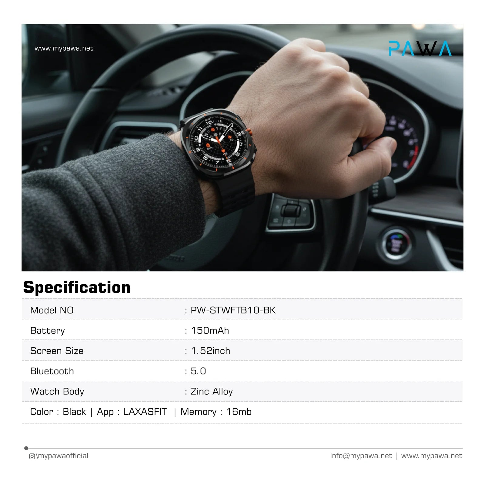 Pawa Aspire Smart Watch Dynamic Island