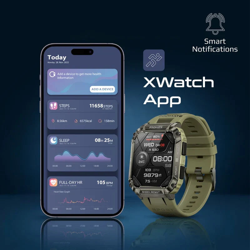 Promate xWatch-S19 Tough-Built Fitness Tracker Smartwatch