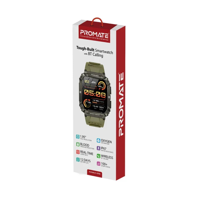 Promate xWatch-S19 Tough-Built Fitness Tracker Smartwatch
