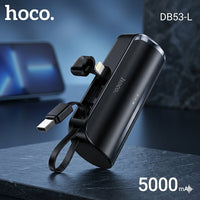 Hoco DB53-L 5000mAh Pocket Power Bank with Built-in Type-C and Lightning Compatible