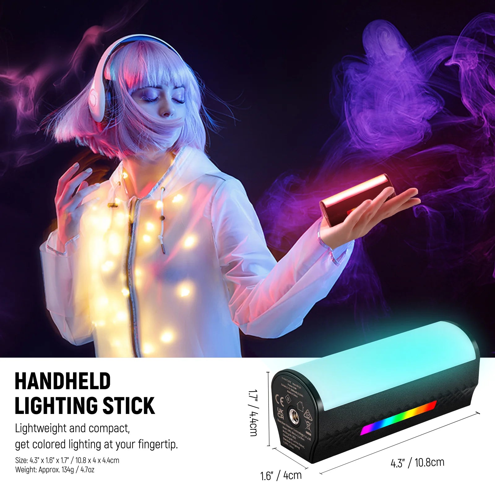 Neewer TL97C App LED Light Wand