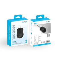 Pawa PW-MWN2TC20-BK Sleek Wired Mouse - Black